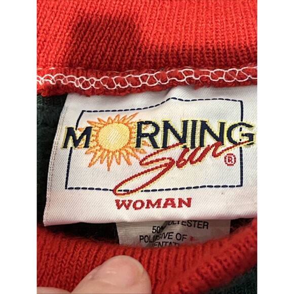 Pullover Christmas Sweater Sweat Shirt Grandma size 2X Holiday Morning Sun Green - Picture 6 of 9